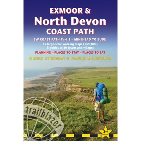 (영문도서) Exmoor & North Devon Coast Path: British Walking Guide: SW Coast Path Part 1 - Minehead to Bu... Paperback, Trailblazer Publications, English, 9781912716241
