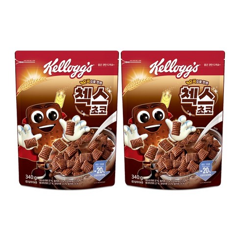 켈로그 오곡 첵스초코 시리얼 340g x2개, 2개