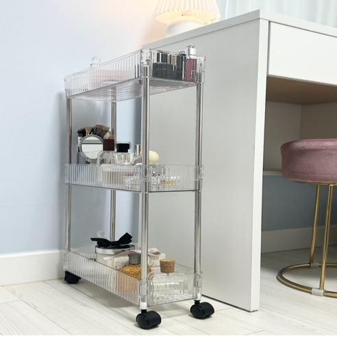 숨겨진 공간을 깨우는 마법, 제이뱅 이동식 아크릴 틈새선반 트롤리 틈새수납