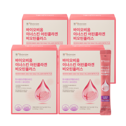 바이오비옴 이너스킨 어린콜라겐 비오틴플러스, 150g, 4개