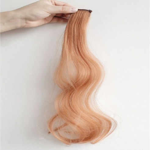 일월전빵 4개세트 웨이브 컬러 브릿지 헤어피스 붙임머리 포인트 가발 60cm B-W002, 애쉬오렌지