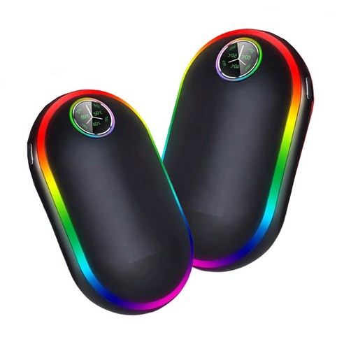 레인보우 충전식 전기 손난로 보조배터리, 7800mAh 대용량 배터리, 온도 확인 기능, KC 인증