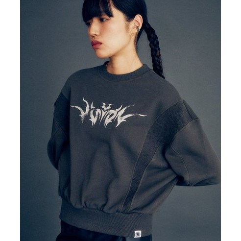 비전스트릿웨어 VSW Tribal 크롭 Crewneck Charcoal