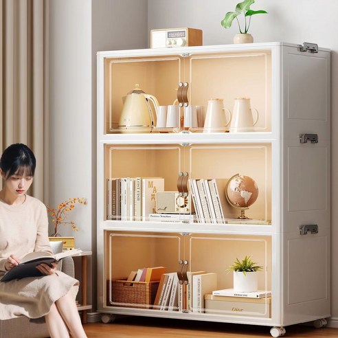 대용량 접이식 폴딩 리빙박스 다용도 수납박스 옷장 옷정리함, 3단
