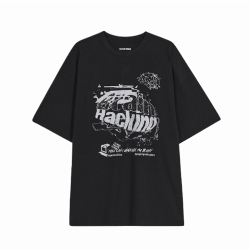 매장상품 MAISON MINED 메종미네드 반팔티 BRAIN HACKING HALF T BLACK 313335