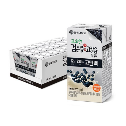 고소한 검은콩&고칼슘 고단백 두유, 190ml, 96개
