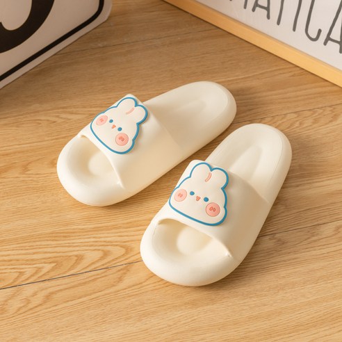똥 밟는 느낌 슬리퍼 여름커플 실내용 실내화 에바 쿨링 슬리퍼 욕실 목욕 외 착용, 화이트[구두토끼], 36-37[정사이즈]
