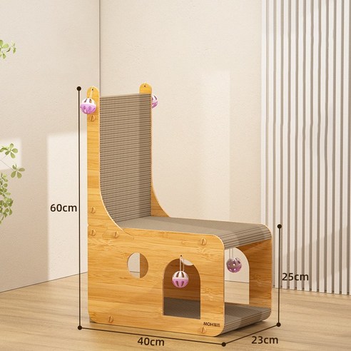 고양이 스크래쳐 숨숨 하우스, 1개, D 원색 의자 디자인