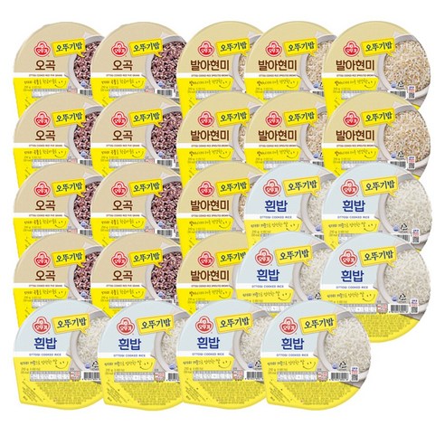오뚜기밥 3종 24입 기획세트 1호 (흰밥 210g 8입+오곡밥 210g 8입+발아현미밥 210g 8입)