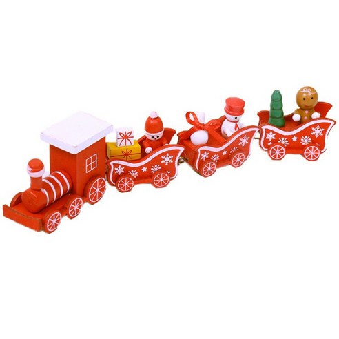 DKaony 크리스마스 나무 4 섹션 작은 기차 트리 장식 완벽 한 테마 장난감 선물, 빨간색