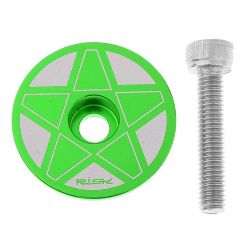 1-1/8인치(28.6mm) 스티어러 튜브용 도로 산악 자전거 헤드셋 스템 상단 캡, 그린 스타, 28.6mm, 알루미늄 합금