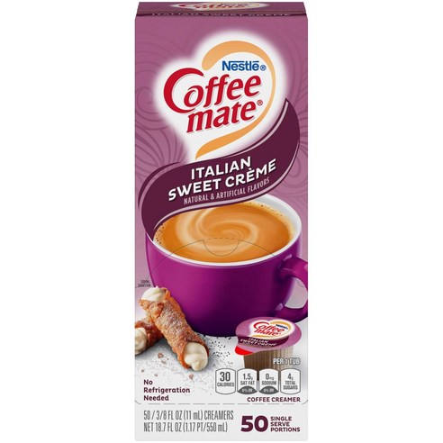 커피메이트 커피 리퀴드 크리머, 이탈리안 스위트 크림, 50개입, 11ml, 50개입, 50개입