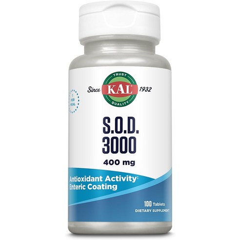 KAL S.O.D. 3000 항산화 보충제 400mg SOD(Superoxide Dismutase) 쇠고기 간 공급원 슈퍼 지원 최대 동화를 위한 장 코팅 60일 보증