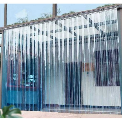 투명비닐천막 PVC 바람막이 가게 현관 창문 출입문, 화이트 1.3mm 15x295cm