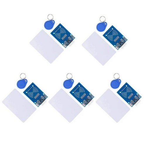 아두이노키트 모듈 키트 Arduino raspberry pi 용 s50 흰색 카드 및 키 링이있는 5pcs rfid 키트 rc522 rfid 리더 모듈 호환, 5세트, 1개