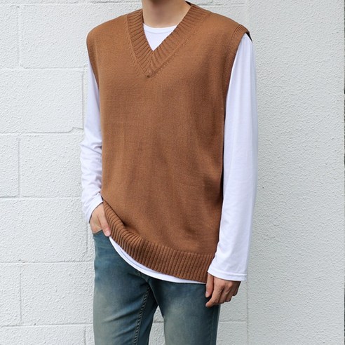 지오엠 남자 데일리 V넥 니트 조끼