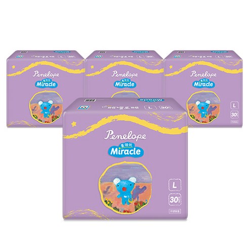 페넬로페 미라클 올데이 밴드형 기저귀 공용, 4단계, 120개