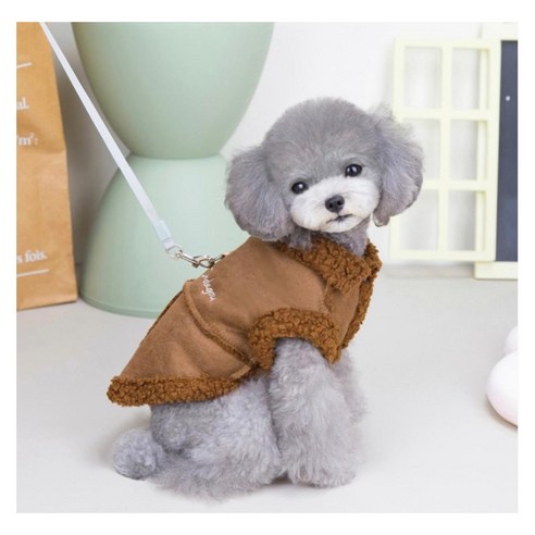 버뮤다 강아지 무스탕 겨울옷 개옷, brown