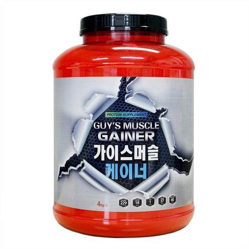 가이스머슬게이너 초코맛 4kg – 탄수화물 벌크업 단백질 쉐이크, 헬스 보충제 프로틴 (WPC)