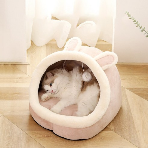 애완 동물 집 고양이 하우스 매트 동굴 수면 침대, 분홍색