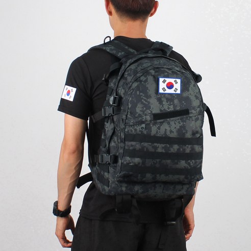 백팩 40L 남자 학생 헬스 여행 출타 배낭, 검정디지털