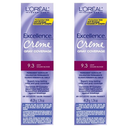 로레알 엑셀런스 크림 그레이 커버리지 49.29g, 9.3 Light Golden Blonde, 2개