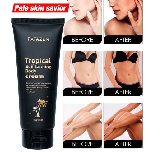 크림 천연 3 시간 인스턴트 다크 태닝 로션 태닝 오일 스킨 케어 셀프 다크 브라운 100g, [01] 100ml, 1개