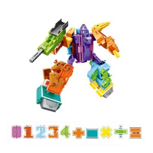 보아미 숫자 변신 합체로봇 숫자 0~4 + 연산 부호 5종 장난감, 혼합색상