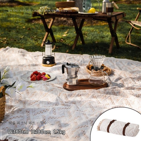 DFMWI.피크닉 매트.Picnic mat.-- 인스풍 봄나들이 매트 피크닉 매트 방습 매트 두툼한 방수 휴대용 야외 캠핑장 매트, 살구 180 × 180