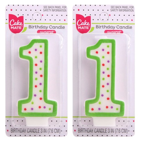 케이크메이트 숫자 생일초, #1, 2개