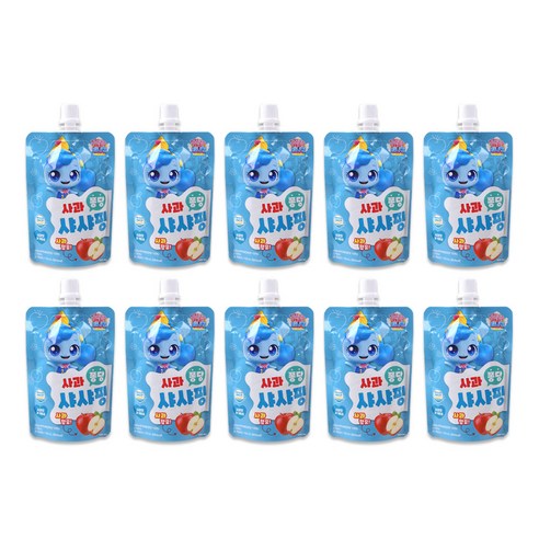 새콤달콤 캐치티니핑 퐁당 사과맛 샤샤핑 음료수 100ml, 10개