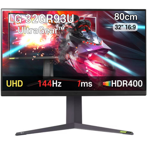 LG전자 울트라기어 게이밍모니터 32GR93U 32인치 4K IPS 144Hz 1ms UHD HDR HDMI 2.1, LG전자 32GR93U 울트라기어