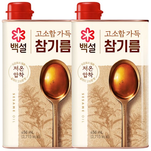 백설 진한참기름, 450ml, 2개