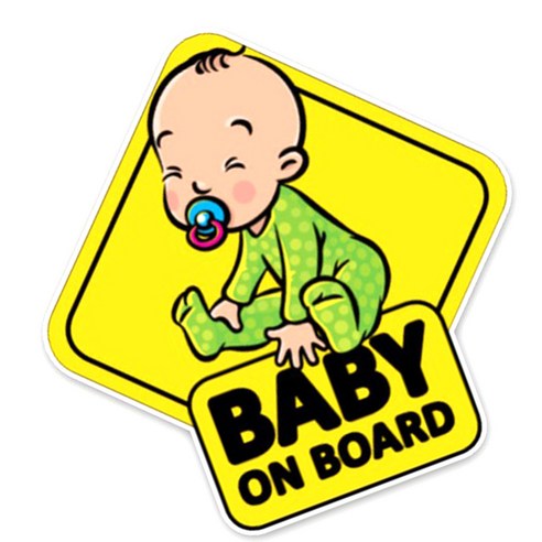 Ursmart 아기 보드 경고 안전 서명 자동차 스티커 15x15cm, 설명, 14.7x14.7cm, PVC