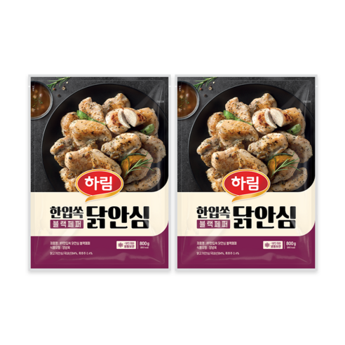 [하림] IFF 한입쏙 닭안심 블랙페퍼 800gx1봉, 800g, 1개