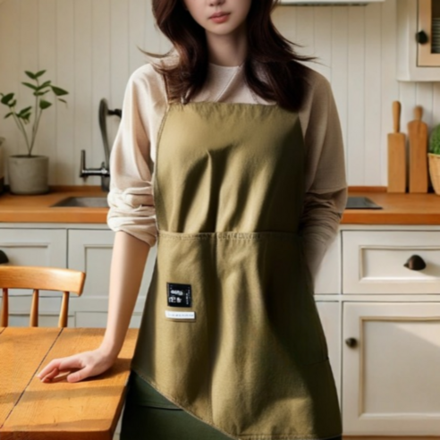 [바름터] 가볍고 편한 데일리 앞치마, 1개, 블랙