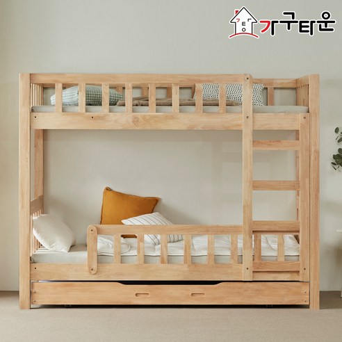 (주)가구타운 원목 슬라이딩 삼단 3층침대 GT704 싱글(S) 무소음 깔판+슬라이딩 PE폼 매트리스 포함, 화이트워시(슬라이딩 PE폼 단면 매트 1장 포함), 매트없이 프레임, 변경없이 무소음깔판으로