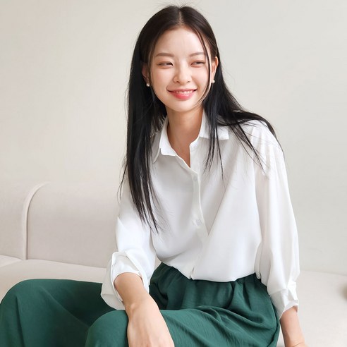 코디하기 쉬운 여자 루즈핏 셔츠 핀턱 박시핏 오버핏 남방 [도아]