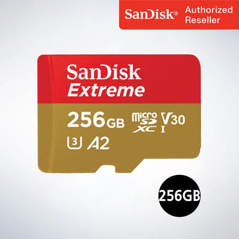 샌디스크 마이크로 SD카드 SDXC Extreme 익스트림 QXAV 256GB, 1개