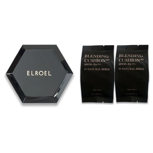 엘로엘 블렌딩 HD 쿠션 본품+리필2개, 1세트, 블랙 21호