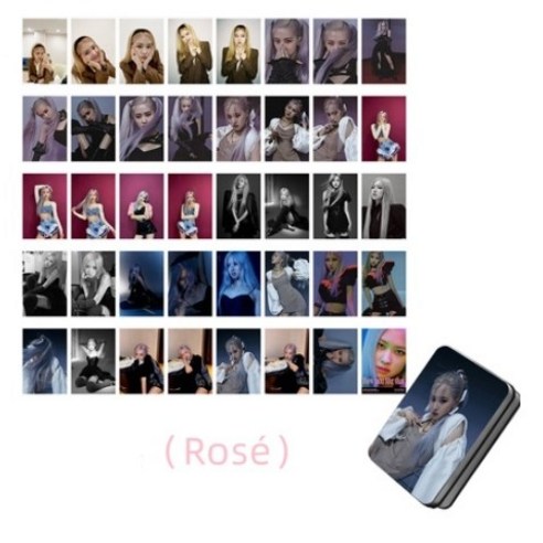 블랙핑크 엘범 포스터 지수 제니 로제 리사 포토카드 40장+틴케이스 10종 세트 모음, 로제B