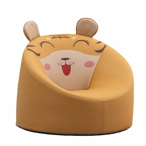 캔디컬러 키즈소파 1인용 유아쇼파, 노란 아기 호랑이