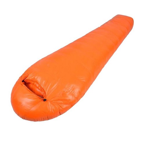 휴대용 침낭 방수 미라 초경량 따뜻한 열 여행 야외 추운 날씨 하이킹 배낭, 다중, 깃털, 오렌지 600g