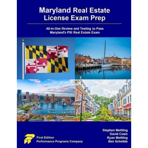 (영문도서) Maryland Real Estate License Exam Prep: All-in-One Review and Testing to Pass Maryland''s PSI ... Paperback, Performance Programs Compan..., English, 9780915777945