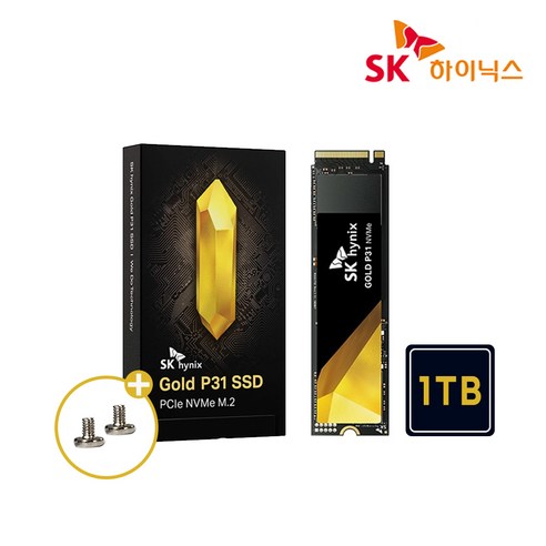 944153 SK hynix Gold P31 PCIe NVMe Gen3 M.2 2280 Internal SSD - 1TB NVMe - Up to 3500MB/S - Com