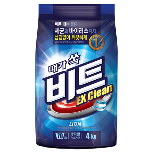 비트 분말 세탁세제 일반용, 4kg, 1개