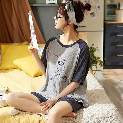 로리돌스 래글런 베어 여름 커플잠옷 파자마세트 홈웨어