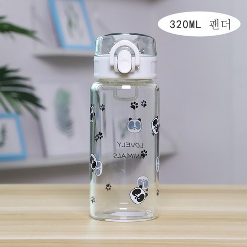 DFMEI 과일 수신 거부 커버 유리 여성 휴대용 물 컵 식수 컵, DFMEI 팬더, 320ml