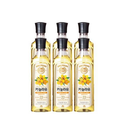 해표 카놀라유, 500ml, 6개