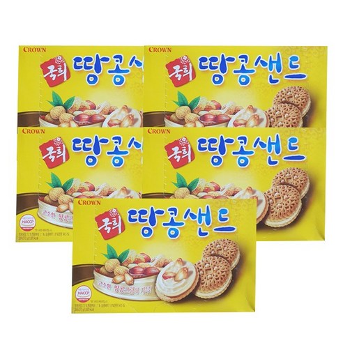 크라운 국희 땅콩샌드, 372g, 5개